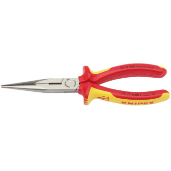 Draper 26 18 200 UKSBE KNIPEX 26 18 200UKSBE VDE Fully Insulated Long Nose Pliers, 200mm - Code: 32012 - Pack Qty 1